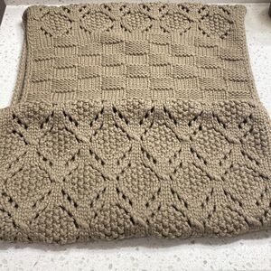 Look by M Scarf infinity basket weave crochet taupe cotton blend OS neutral